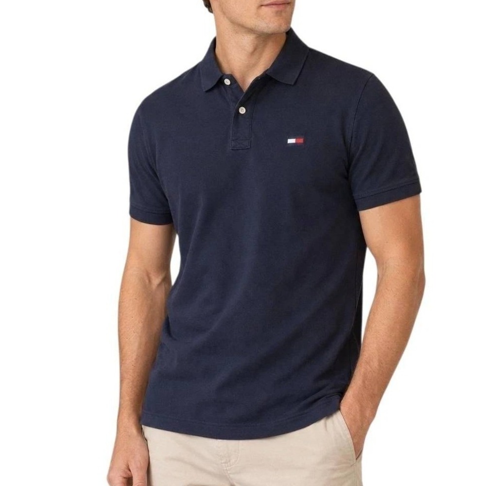 NWT Tommy Hilfiger Classic Pique Polo Shirt Men's XL Navy Blue Cotton Blend